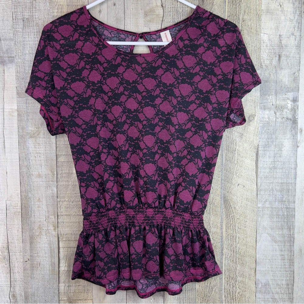 No Boundaries Size Small (3-5) Sleeveless Peplum Top Bottom Ruffle